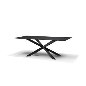 Solar Eetkamertafel 160X100 Rechthoek Mango Zwart 3cm