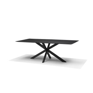 Star Eetkamertafel 160X100 Rechthoek Mango Zwart 3cm
