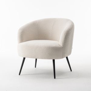 Laura fauteuil Stof Teddy Ivory 101