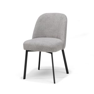 Stoel Luxor 2 Ovaal Zwart Stof Mito #40 Ash Grey