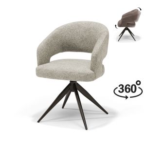 Swing armstoel Stof Leo Naturel - Relax functie - frame Anodic Brown