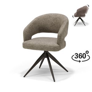  Swing armstoel Stof Leo Beige - Relax functie - frame Anodic Brown