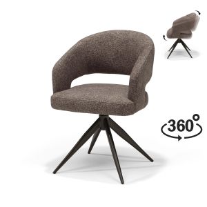 Swing armstoel Stof Leo Brown - Relax functie - frame Anodic Brown