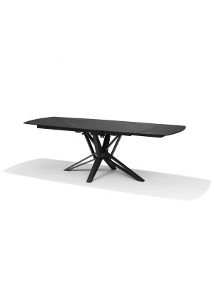 VEGAS Eetkamertafel Deckstone Zwart Marmer 160-240X90 Uitschuifbaar