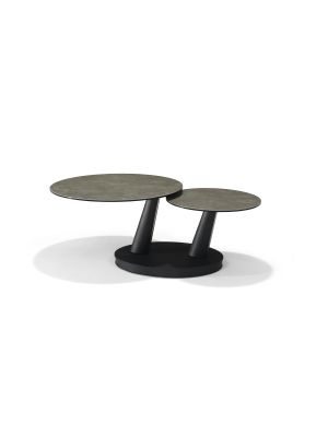 Antares Salontafel B-5712 - Taupe Glas-Keramiek - 2 Bladen Draaibaar