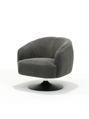 Jordi draaifauteuil Ribstof Antraciet