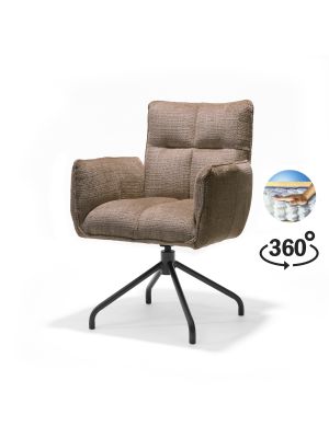 Nova armstoel Stof Cremona #18 Taupe - 360 Draaibaar frame zwart P14
