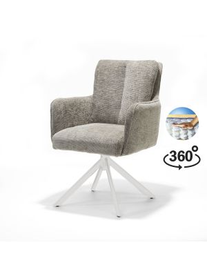 Alex armstoel Stof Cremona #02 Ecru - 360 Draaibaar frame Beige A360