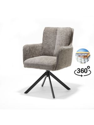 Alex armstoel Stof Cremona #04 Natural - 360 Draaibaar frame zwart A360