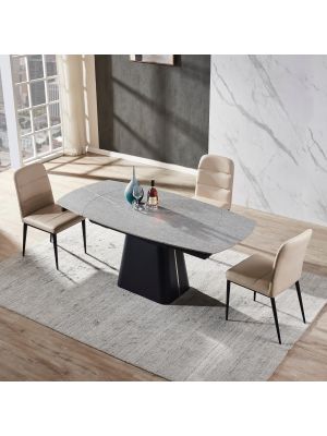 RICK Eetkamertafel Grijs Deckstone 160-240X90 Uitschuifbaar