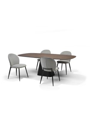 Basic eetkamertafel Deens Ovaal 240X110 HPL1 Ferro Brons+TM05